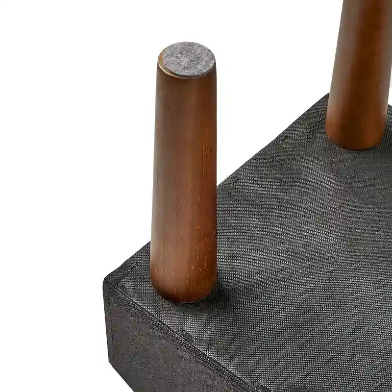 Set di 2 piccoli poggiapiedi pouf, poggiapiedi in lino con gambe, poggiapiedi rettangolare imbottito
