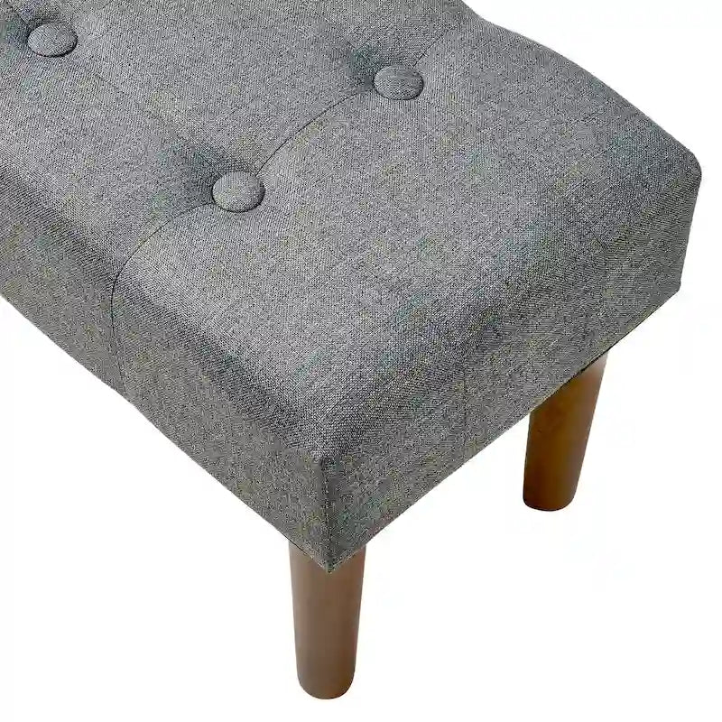Set di 2 piccoli poggiapiedi pouf, poggiapiedi in lino con gambe, poggiapiedi rettangolare imbottito