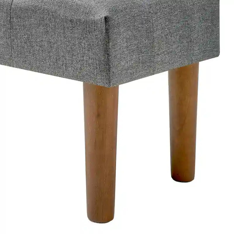 Set di 2 piccoli poggiapiedi pouf, poggiapiedi in lino con gambe, poggiapiedi rettangolare imbottito