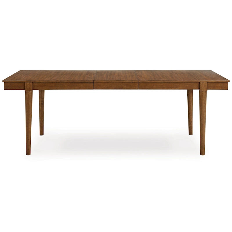 Table de salle à manger à pieds fuselés, extensible de 74-92 pouces, en bois dur brun