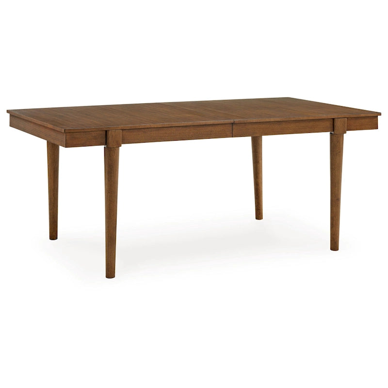Table de salle à manger à pieds fuselés, extensible de 74-92 pouces, en bois dur brun