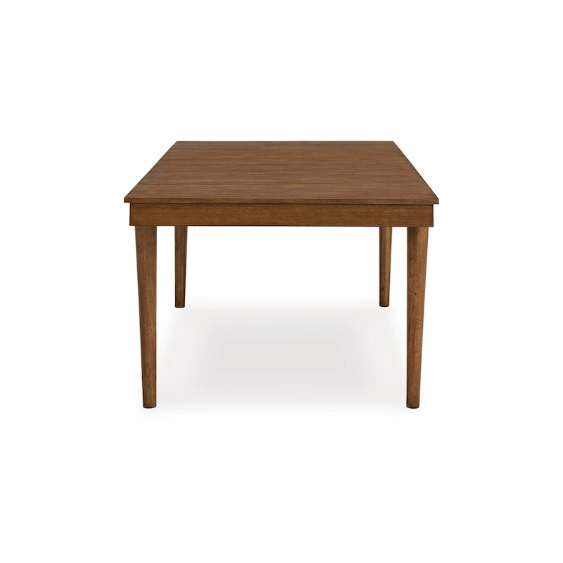 Table de salle à manger à pieds fuselés, extensible de 74-92 pouces, en bois dur brun