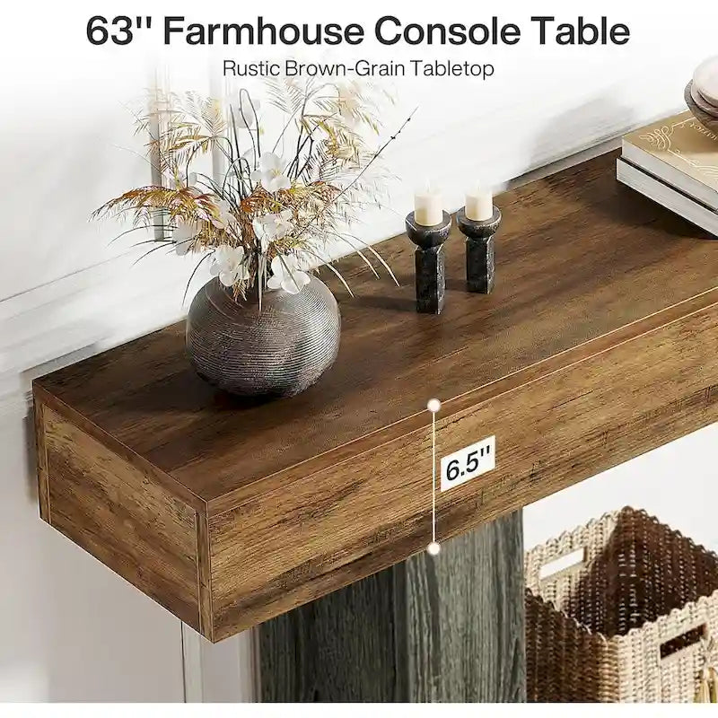 Farmhouse-style two-tier entryway table