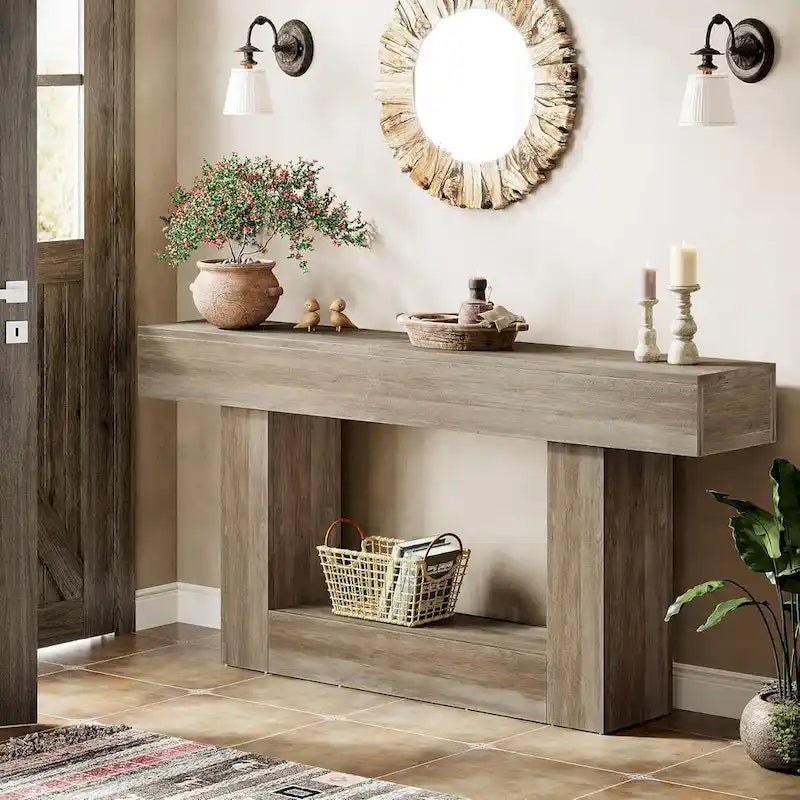 Zweistufiger Konsolentisch im Landhausstil für den Eingangsbereich
