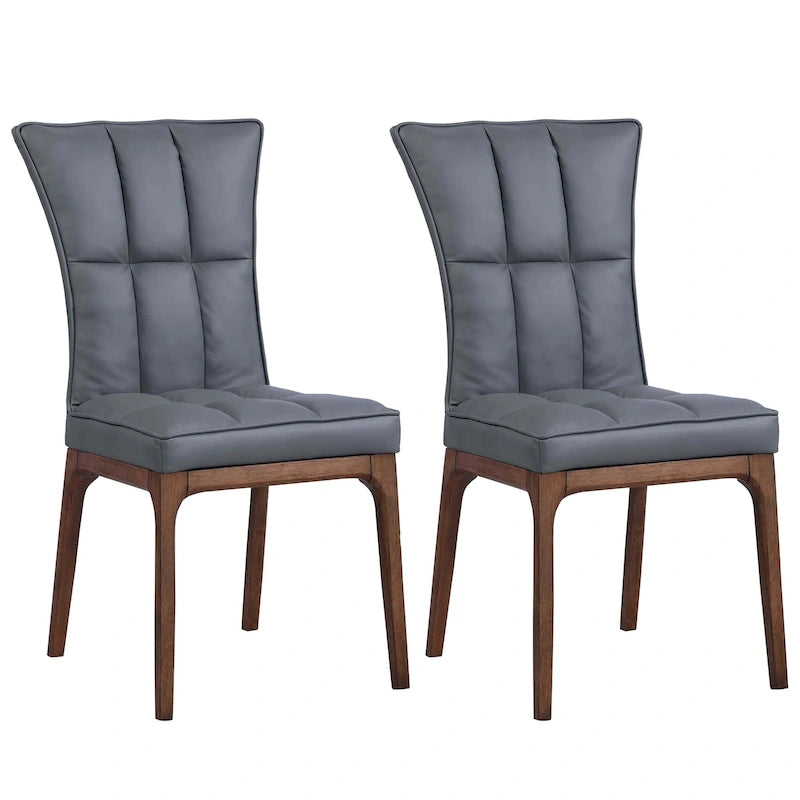 Modern Tufted Side Chair with Solid Wood Frame, Set of 2