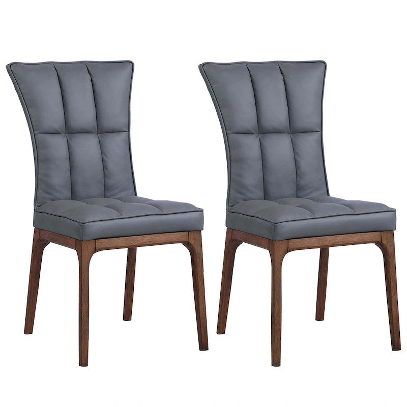Modern Tufted Side Chair with Solid Wood Frame, Set of 2