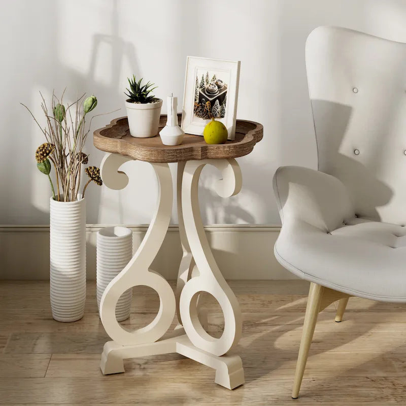 Rustic Farmhouse Cottagecore Accent End Table