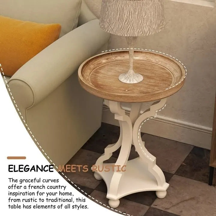 Rustic Farmhouse Cottagecore Accent End Table