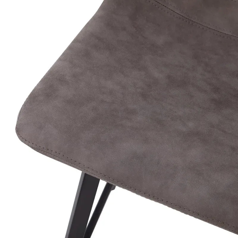 Set of 2 Armless Upholstered Metal Counter Stools