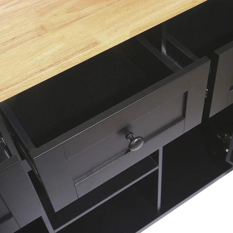 Drop-Leaf Counter top Kitchen Cart,Kitchen Island with 3 Drawers