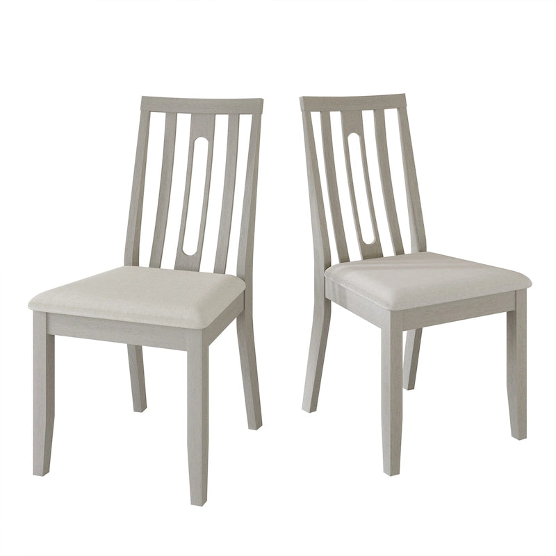 Contemporary Wooden Dining Chairs (Set of 2) - N/A