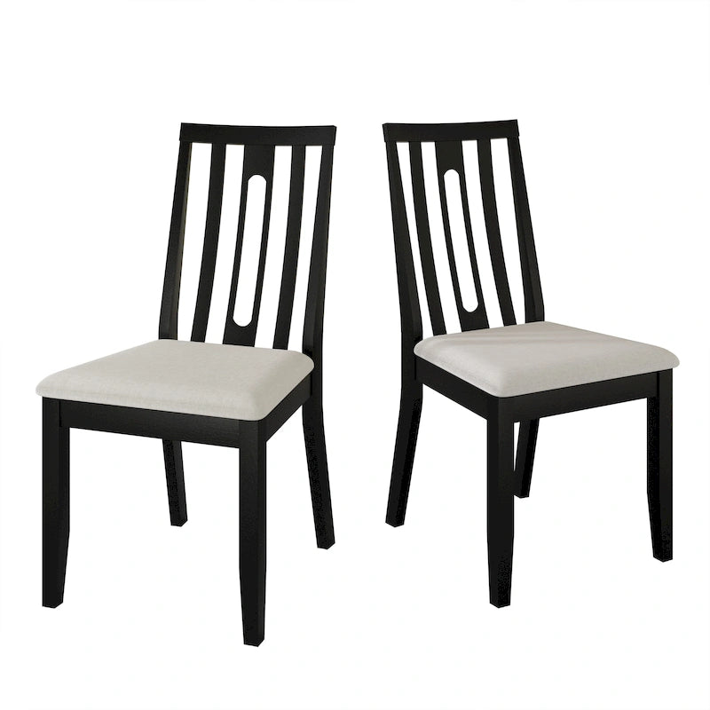 Contemporary Wooden Dining Chairs (Set of 2) - N/A
