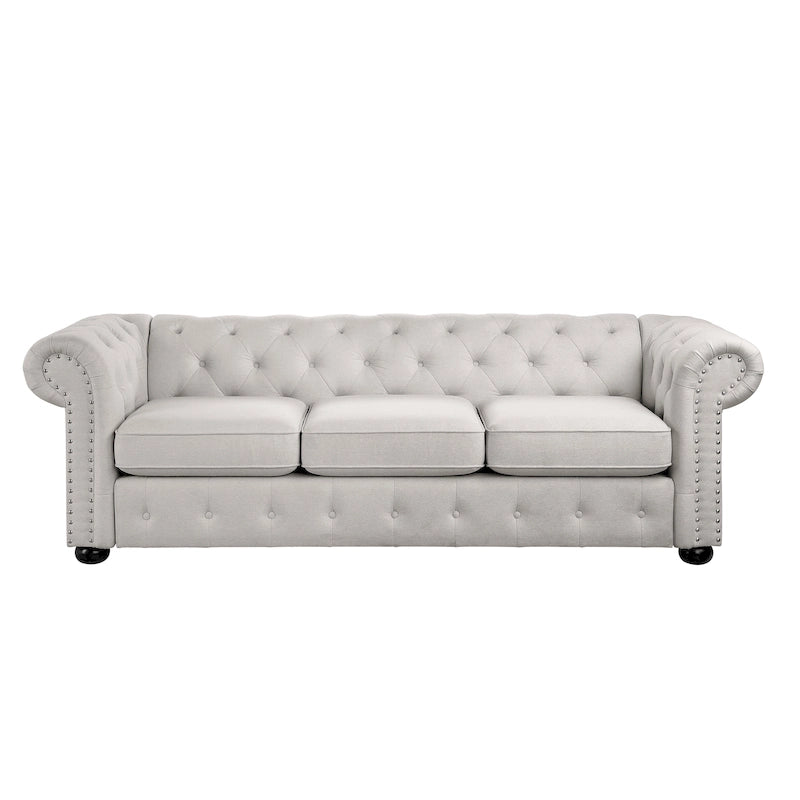 3-Sitzer-Sofa mit Knopfheftung und gerollten Armlehnen