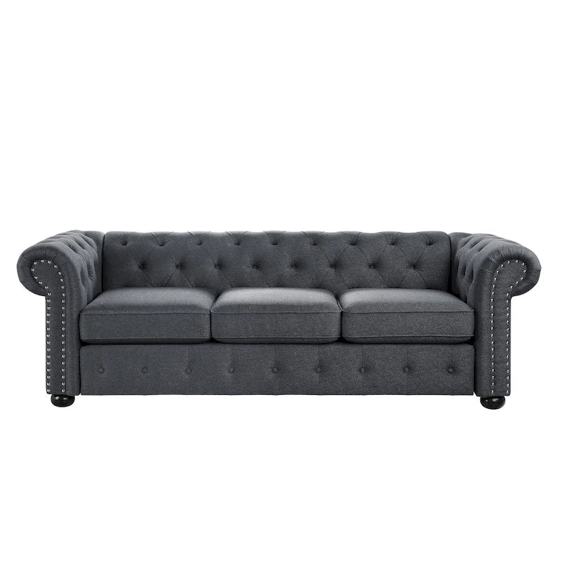 3-Sitzer-Sofa mit Knopfheftung und gerollten Armlehnen