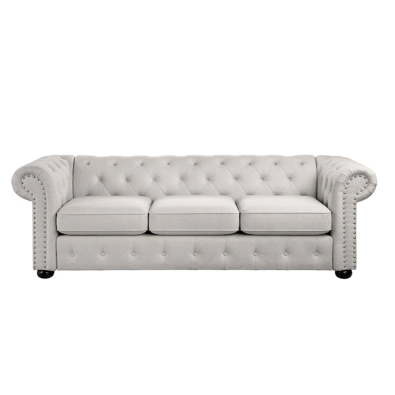 3-Sitzer-Sofa mit Knopfheftung und gerollten Armlehnen