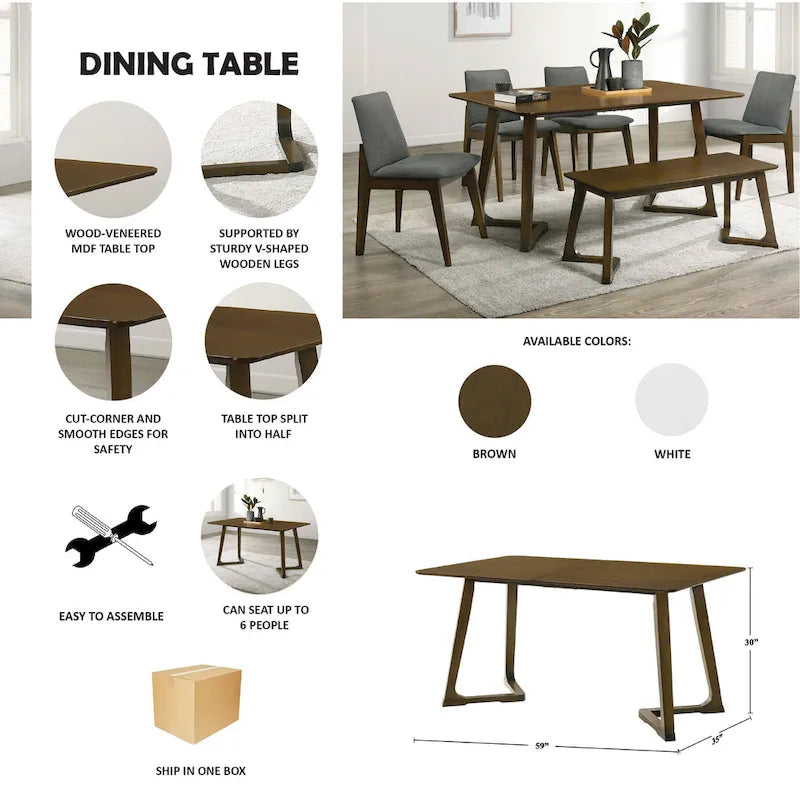 Esstisch im Mid-Century-Modern-Stil
