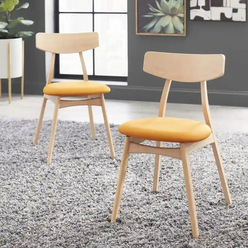Solid Beechwood Dining Chairs (Set of 2)