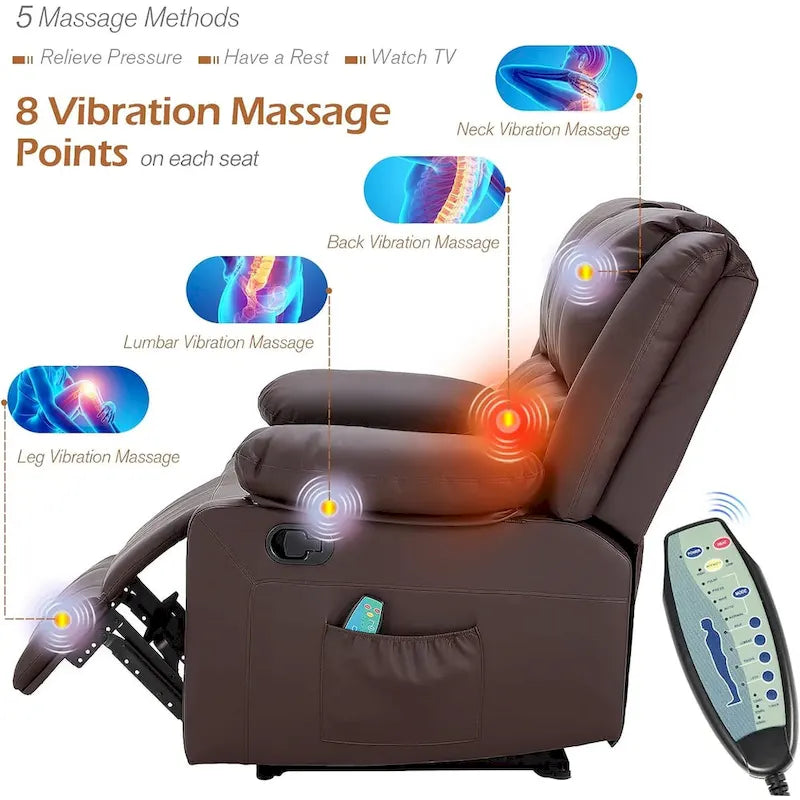 Zweisitziges Relaxsofa mit Heiz- und Massagefunktion