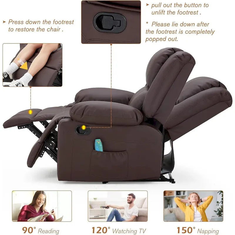 Zweisitziges Relaxsofa mit Heiz- und Massagefunktion