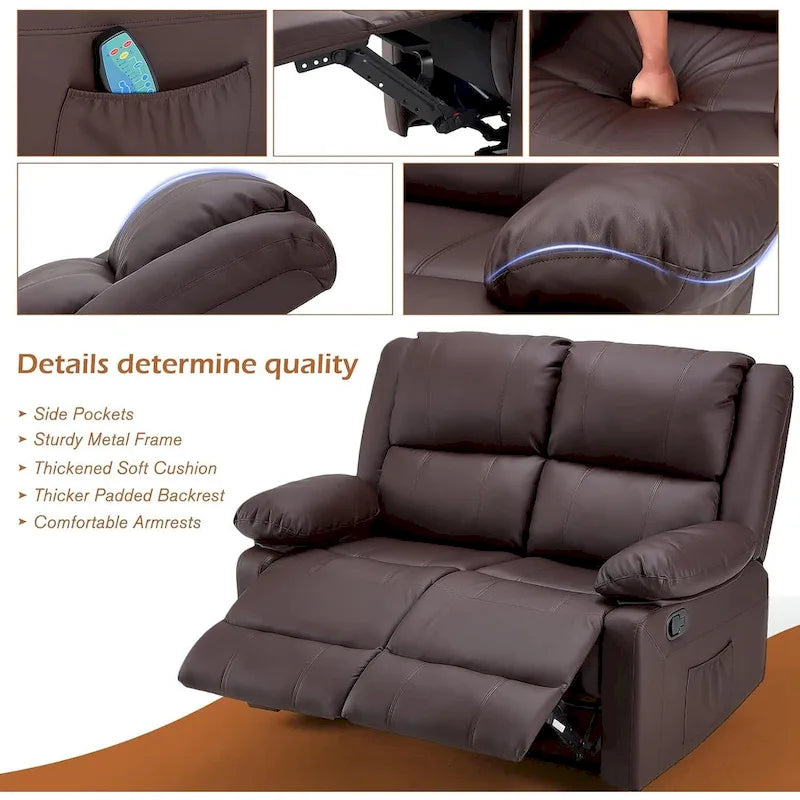 Zweisitziges Relaxsofa mit Heiz- und Massagefunktion