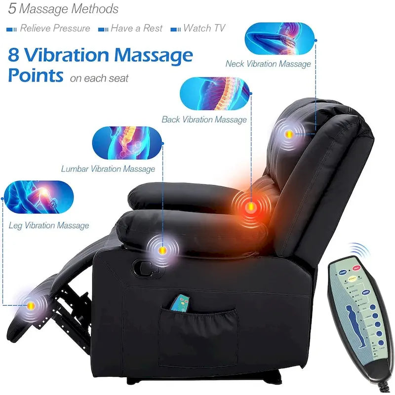 Zweisitziges Relaxsofa mit Heiz- und Massagefunktion