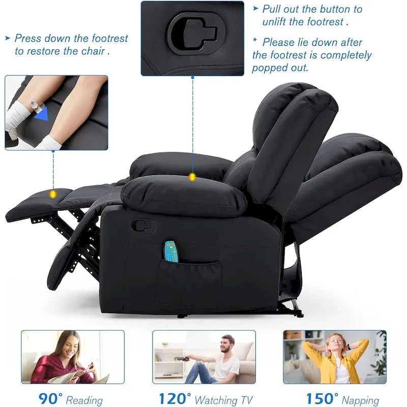 Zweisitziges Relaxsofa mit Heiz- und Massagefunktion