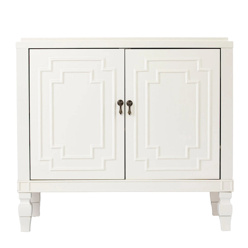 Furniture Antique White Double-Door Accent Cabinet