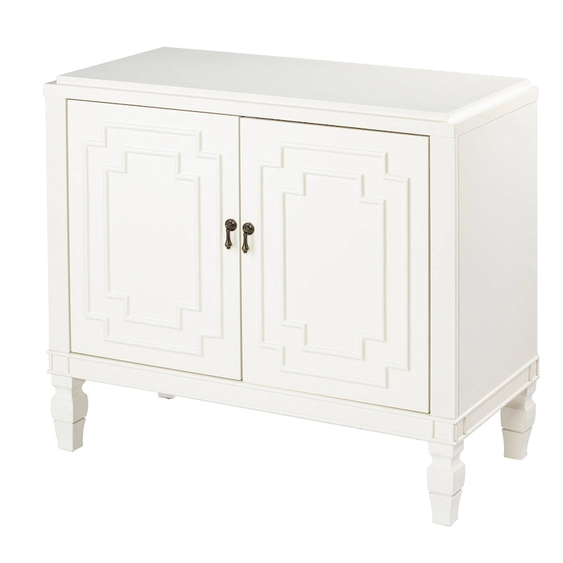 Furniture Antique White Double-Door Accent Cabinet