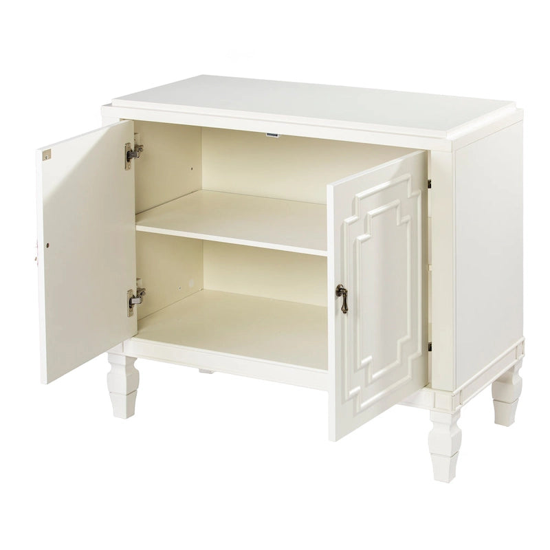 Furniture Antique White Double-Door Accent Cabinet