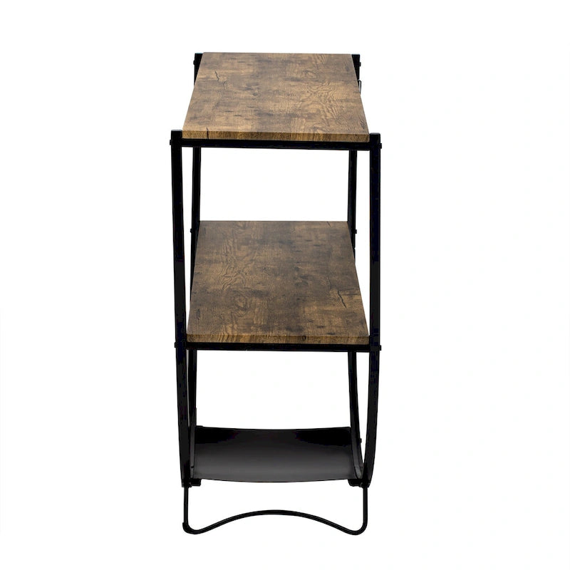 Rustic Industrial Design Demilune Shape Console Table