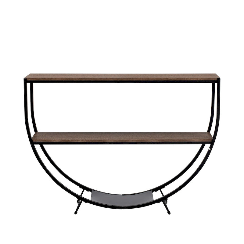 Rustic Industrial Design Demilune Shape Console Table