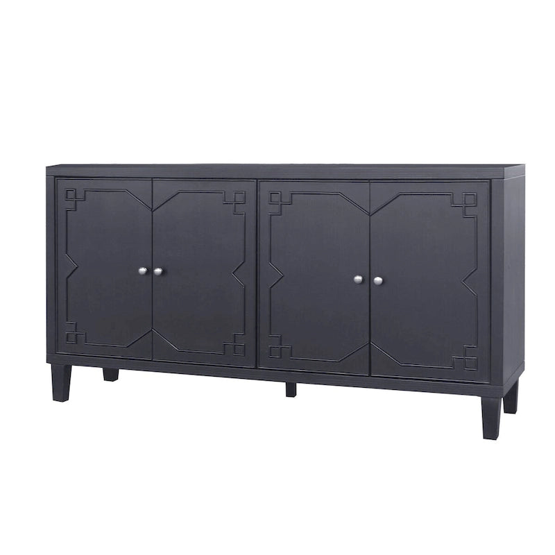 Meuble d'appoint à 4 portes, buffet en bois, meuble serveur - N/A