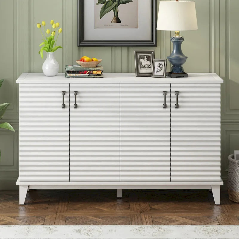 Sideboard with 4 Door Large Storage Buffet with Adjustable Shelves