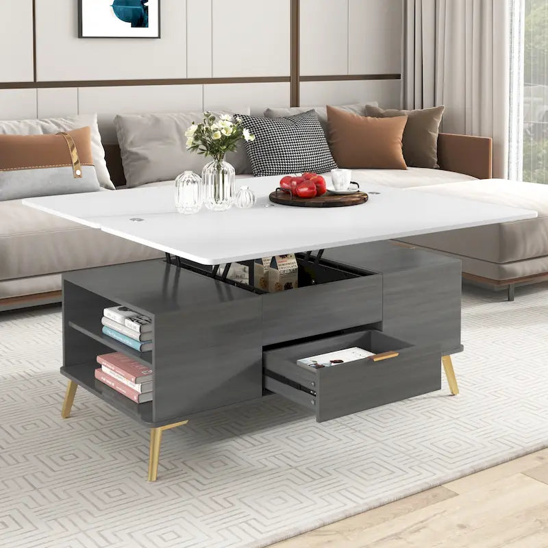 Lift Top Coffee Table Multi Functional Table with Drawers