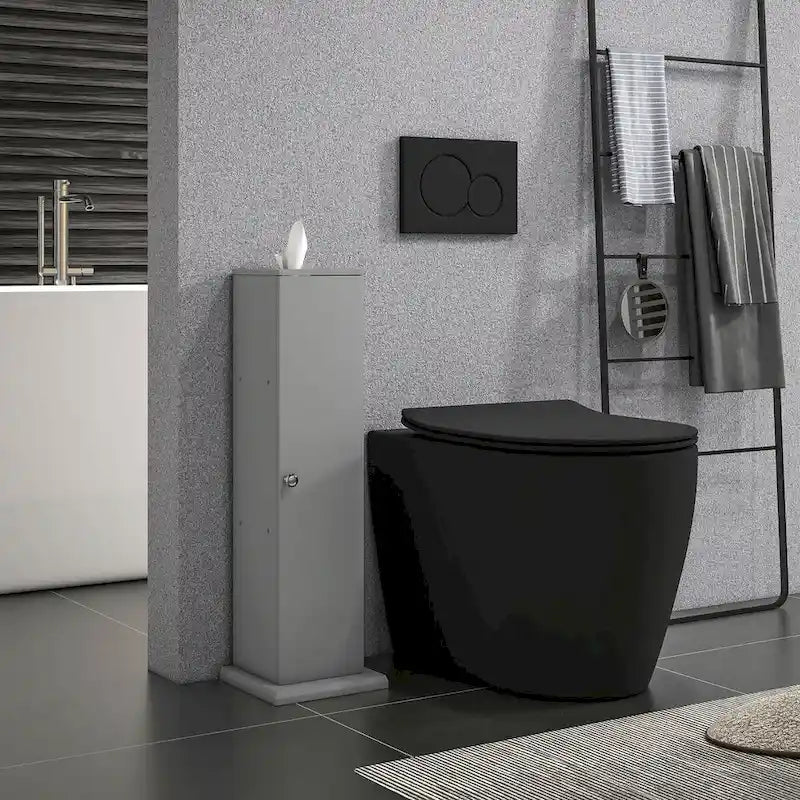 Mobiletto per carta igienica, piccolo mobiletto angolare da bagno da pavimento con ante e ripiani, sottile organizer contenitore da bagno