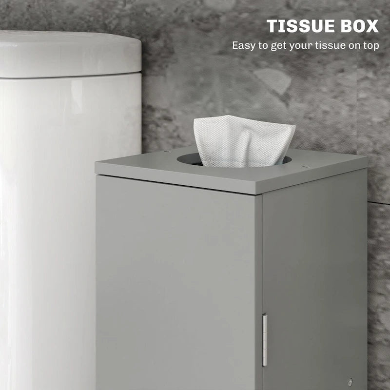 Mobiletto per carta igienica, piccolo mobiletto angolare da bagno da pavimento con ante e ripiani, sottile organizer contenitore da bagno