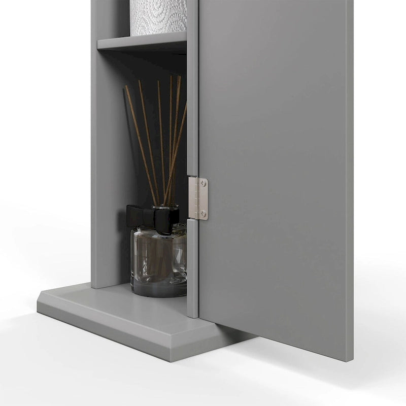 Mobiletto per carta igienica, piccolo mobiletto angolare da bagno da pavimento con ante e ripiani, sottile organizer contenitore da bagno